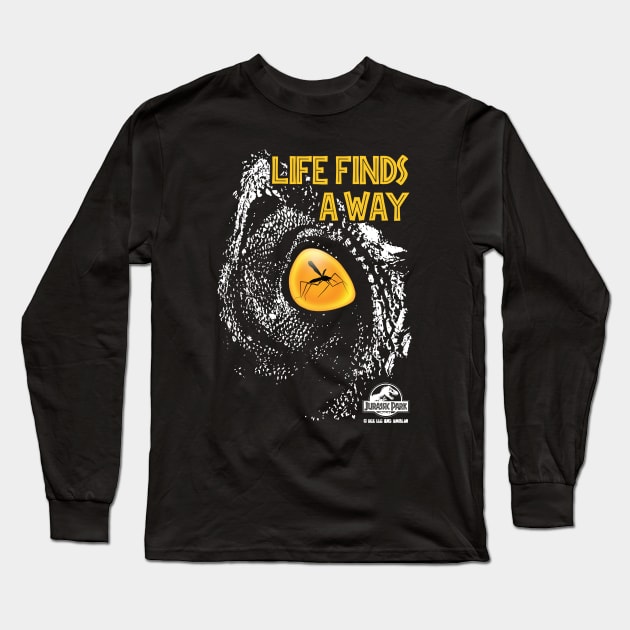 Jurassic Park Quote - Life Finds A Way Long Sleeve T-Shirt by TMBTM